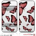 iPhone 4S Skin Butterflies Pink