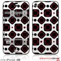 iPhone 4S Skin Red And Black Squared