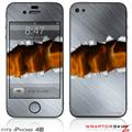 iPhone 4S Skin Ripped Metal Fire