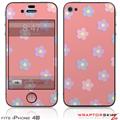 iPhone 4S Skin Pastel Flowers on Pink