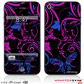 iPhone 4S Skin Twisted Garden Hot Pink and Blue