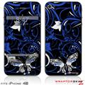 iPhone 4S Skin Twisted Garden Blue and White