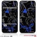 iPhone 4S Skin Twisted Garden Gray and Blue