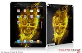 iPad Skin Flaming Fire Skull Yellow (fits iPad 2 through iPad 4)