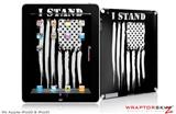 iPad Skin Brushed USA American Flag I Stand (fits iPad 2 through iPad 4)