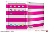 iPad Skin Kearas Psycho Stripes Hot Pink and White (fits iPad 2 through iPad 4)