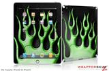 iPad Skin Metal Flames Green (fits iPad 2 through iPad 4)