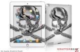 iPad Skin Chrome Skull on White (fits iPad 2 through iPad 4)