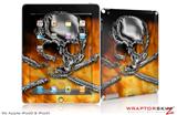 iPad Skin Chrome Skull on Fire (fits iPad 2 through iPad 4)