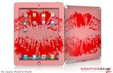 iPad Skin Big Kiss Lips Red on Pink (fits iPad 2 through iPad 4)
