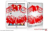 iPad Skin Big Kiss Lips Red on White (fits iPad 2 through iPad 4)