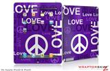 iPad Skin Love and Peace Purple (fits iPad 2 through iPad 4)