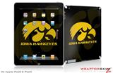 iPad Skin Iowa Hawkeyes Tigerhawk Gold on Black (fits iPad 2 through iPad 4)