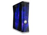 Flaming Fire Skull Blue Decal Style Skin for XBOX 360 Slim Vertical