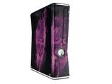 Flaming Fire Skull Hot Pink Fuchsia Decal Style Skin for XBOX 360 Slim Vertical
