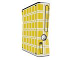 Squared Yellow Decal Style Skin for XBOX 360 Slim Vertical