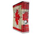 Painted Faded and Cracked Canadian Canada Flag Decal Style Skin for XBOX 360 Slim Vertical