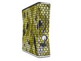 HEX Mesh Camo 01 Yellow Decal Style Skin for XBOX 360 Slim Vertical
