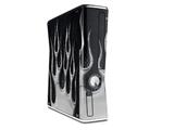 Metal Flames Chrome Decal Style Skin for XBOX 360 Slim Vertical