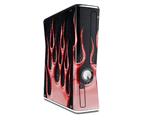 Metal Flames Red Decal Style Skin for XBOX 360 Slim Vertical