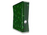 Christmas Holly Leaves on Green Decal Style Skin for XBOX 360 Slim Vertical