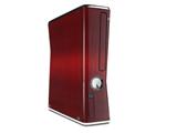 Simulated Brushed Metal Red Decal Style Skin for XBOX 360 Slim Vertical