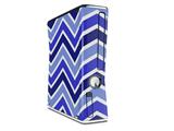 Zig Zag Blues Decal Style Skin for XBOX 360 Slim Vertical
