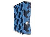 Retro Houndstooth Blue Decal Style Skin for XBOX 360 Slim Vertical