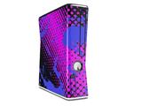 Halftone Splatter Blue Hot Pink Decal Style Skin for XBOX 360 Slim Vertical