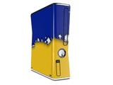 Ripped Colors Blue Yellow Decal Style Skin for XBOX 360 Slim Vertical
