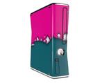 Ripped Colors Hot Pink Seafoam Green Decal Style Skin for XBOX 360 Slim Vertical