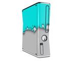 Ripped Colors Neon Teal Gray Decal Style Skin for XBOX 360 Slim Vertical