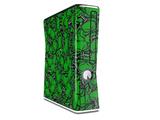 Scattered Skulls Green Decal Style Skin for XBOX 360 Slim Vertical