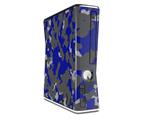 WraptorCamo Old School Camouflage Camo Blue Royal Decal Style Skin for XBOX 360 Slim Vertical