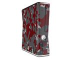 WraptorCamo Old School Camouflage Camo Red Dark Decal Style Skin for XBOX 360 Slim Vertical