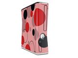 Lots of Dots Red on Pink Decal Style Skin for XBOX 360 Slim Vertical