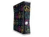 Kearas Peace Signs on Black Decal Style Skin for XBOX 360 Slim Vertical