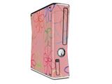 Kearas Flowers on Pink Decal Style Skin for XBOX 360 Slim Vertical
