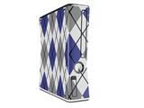 Argyle Blue and Gray Decal Style Skin for XBOX 360 Slim Vertical