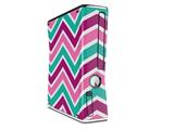Zig Zag Teal Pink Purple Decal Style Skin for XBOX 360 Slim Vertical