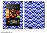 Zig Zag Blues Decal Style Skin fits 2012 Amazon Kindle Fire HD 7 inch