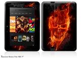 Flaming Fire Skull Orange Decal Style Skin fits 2012 Amazon Kindle Fire HD 7 inch