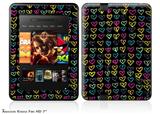 Kearas Hearts Black Decal Style Skin fits 2012 Amazon Kindle Fire HD 7 inch