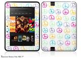 Kearas Peace Signs on White Decal Style Skin fits 2012 Amazon Kindle Fire HD 7 inch