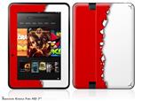 Ripped Colors Red White Decal Style Skin fits 2012 Amazon Kindle Fire HD 7 inch