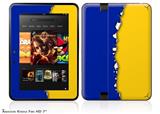 Ripped Colors Blue Yellow Decal Style Skin fits 2012 Amazon Kindle Fire HD 7 inch