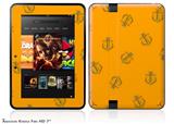 Anchors Away Orange Decal Style Skin fits 2012 Amazon Kindle Fire HD 7 inch