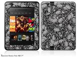 Scattered Skulls Gray Decal Style Skin fits 2012 Amazon Kindle Fire HD 7 inch