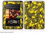 Scattered Skulls Yellow Decal Style Skin fits 2012 Amazon Kindle Fire HD 7 inch