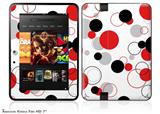 Lots of Dots Red on White Decal Style Skin fits 2012 Amazon Kindle Fire HD 7 inch